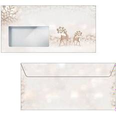 Umschläge & Versandtaschen Sigel 50 Weihnachtsbriefumschläge Brilliant Deer DIN lang mit Fenster