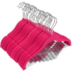 Juvale 24 Pack Hot Pink Velvet Hangers, Space Saving Kids Hangers with  Clips for Baby Nursery, Closet, Ultra Thin, Nonslip, 12 Inches