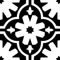 White Tiles WallPops Primrose Black 6.2 W 6.2 in. L Vinyl Peel and Stick Tile 3.2 sq. ft./pack