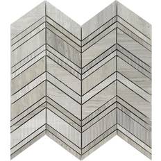Apollo Tile 5 pack 13-in 13.5-in Wooden Beige Chevron Polished Etched