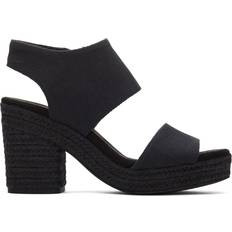Textil Sandaletten Toms Damen Majorca Platform Sandale mit Absatz, Black/Black