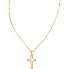 Kendra Scott Cross Pendant Necklace - Gold/White