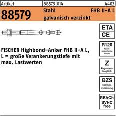 Dachpappe Fischer Baubeschläge + Holzverbinder, Highbond-Anker R 88579 M 10 95/ 20 Stahl galvanisch verzinkt