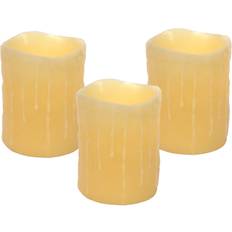 LED Candles Melrose 4" 5" Wax Dripping Pillar Set LED Candle
