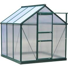Greenhouses OutSunny Walk-In Greenhouse 6x6ft Aluminum Polycarbonate