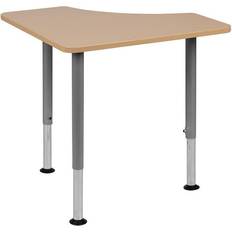 Flash Furniture Tables Flash Furniture Natural Collaborative Student Desk Adjustable from 22.3' to 34'