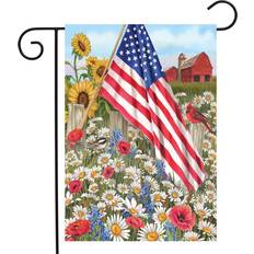 Briarwood Lane America the Beautiful Summer Garden Flag Patriotic Floral