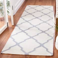 Safavieh Dhurries Collection Gray, White 30x96"