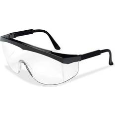 Eye Protections MCR Safety Stratos Safety Glasses, Black Frame, Clear