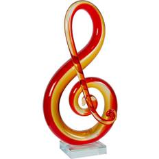 Dale Tiffany Red Clef Musical Note Hand Blown Figurine