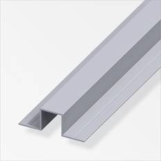 Laminatböden alfer aluminium Quadrat-U-Profil, Aluminium, BxHxL: 43,5 mm x 15,5 mm x 1000 mm silberfarben