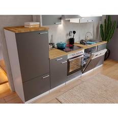 Kompaktküchen Respekta Küchenzeile Grau