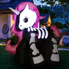 Inflatable Decorations Costway 5.5 FT Skeleton Unicorn Inflatable