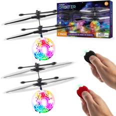 RC Toys Force1 Orbiter Flying Orb Ball Hand Operated Drones for Kids 2 Pack