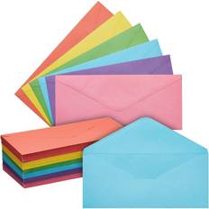 120 Pack #10 Business Mailing Envelopes in 6 Assorted Colors, Gummed Seal for Invitations, Checks, Invoices, Letters, 4-1/8 x 9-1/2 In