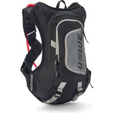 Grå Løpesekker USWE Raw 12L Hydration Pack with 3.0L/ 100oz Water Bladder, a High End, Bounce Free Backpack for Enduro and Off-Road Motorcycle, Black Grey
