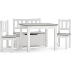 Grå Møbelsett vidaXL Table and Chair Set 4-Piece