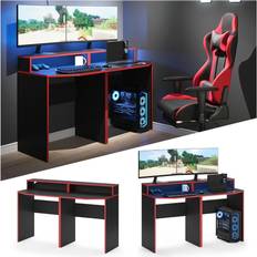 Gamingtische reduziert VICCO Gaming Desk Schreibtisch Kron 140cm Gamer PC Tisch Computertisch Bürotisch