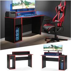 Gamingtische reduziert VICCO Gaming Desk Schreibtisch Kron 130cm Gamer PC Tisch Computertisch Bürotisch