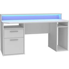 Gamingtische Tisch Computerschreibtisch 160 cm weiß - LED - TEZAUR