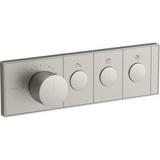 Anthem Three-outlet thermostatic valve control panel with recessed push-buttons