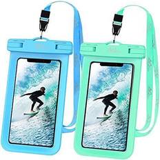 Pouches MoKo waterproof phone pouch holder [2 pack] underwater phone case dry bag with lanyard compatible with iphone 13/13 pro max/iphone 12/12 pro