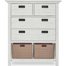 Changing Drawers Evolur Waverly 4-Drawer Weathered White Chest with Baskets