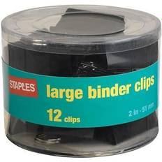 Binder Clips, Large, Black/Silver, Dozen