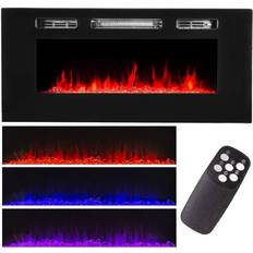 Electric Fireplaces XtremePowerUS 1500W Recessed Electric Insert Fireplace Wall Mounted Fire Place Heater Multicolor Flame, Remote Control