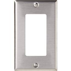 Electrical Installation Materials Leviton 1-Gang Decora Wall Plate, Stainless Steel, Silver