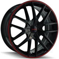 Touren TR60 3260 Wheel with Black Finish with Red Ring 16x7"/5x100mm