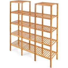 Costway Multifunctional Bamboo Shelf Flower Plant Stand