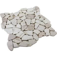 Rain Forest 12 12 White Stone Mosaic Pebble Floor and Wall Tile 5.0 sq. case