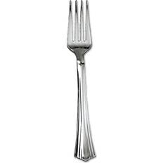 Disposable Flatware WNA Heavyweight Plastic Forks, Reflections Design, Silver, 600/Carton