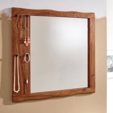 Holz Spiegel FineBuy Wandspiegel 80x80cm
