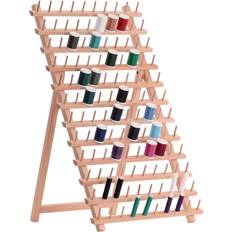 JumblCrafts 60-Spool Wooden Embroidery Thread Holder w/Hanging Hooks