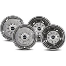 19" - Blue Car Rims Pacific Dualies 43-1950 Polished 19.5 Inch 10 Lug Stainless Steel Wheel Simulator Kit for 2005-2021 Ford F450/F550 Truck Does not
