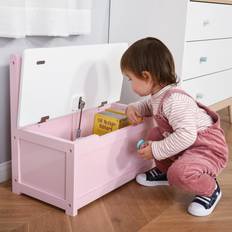 Qaba 2-IN-1 Wooden Toy Box Seat Bench Storage Chest Cabinet Chunk Cube