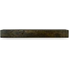 Dogberry Collections Rustic Fireplace Shelf Mantel, Dark Chocolate, 60 in. x 6.25 in. Rustic