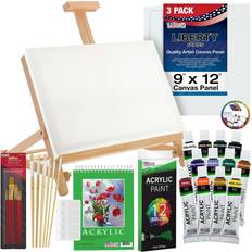 Acrylic and Watercolor Paint Set Supplies – 40-Piece Art Canvas Painting  Kit for