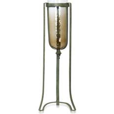 Stylecraft Asha Iron Metal Colored Glass One Light Holder Stand Candlestick