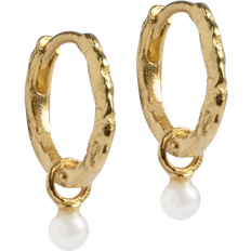 Øredobber ENAMEL Copenhagen Belle Hoops Earrings - Gold/Pearls