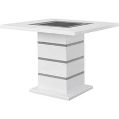 White gloss dining table Acme Furniture Elizaveta High Gloss Top Dining Table