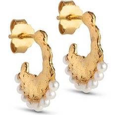ENAMEL Copenhagen Leonie Hoops Earrings - Gold/Pearl