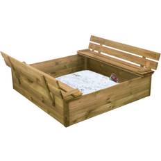 Uteleker Nordic Play Sandbox with Benches & Cover 120x120cm