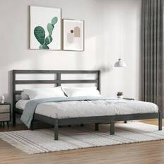 vidaXL grey, 200 Solid Wood Pine Bed Frame Sängram