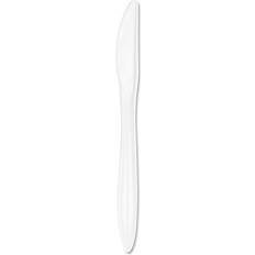Disposable Flatware Dart Style Setter Mediumweight Plastic Knives White 1000/Carton -DCCK6BW