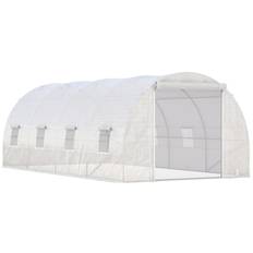 OutSunny Greenhouses OutSunny Steel Frame Walk-In Tunnel Greenhouse Garden Warm House Large Hot House Kit with Windows