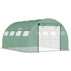 OutSunny Greenhouses OutSunny 13' 6.5' Walk-in Tunnel Greenhouse with 2 Mesh Mesh Upgraded Gardening Plant Hot