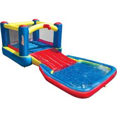 Water Play Set Banzai Bounce N Splash Multi-Colored Water Park Aquatic Activity Play Center with Slide, Multicolored
